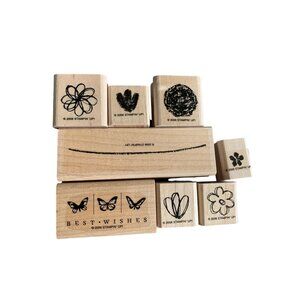Stampin Up 2006 Wood Rubber Stamps Set Springtime Stems 8pc